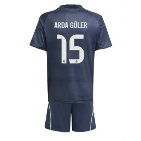 Dětské fotbalový komplet Real Madrid Arda Guler #15 Venkovní košile 2025-26 Krátkým Rukávem